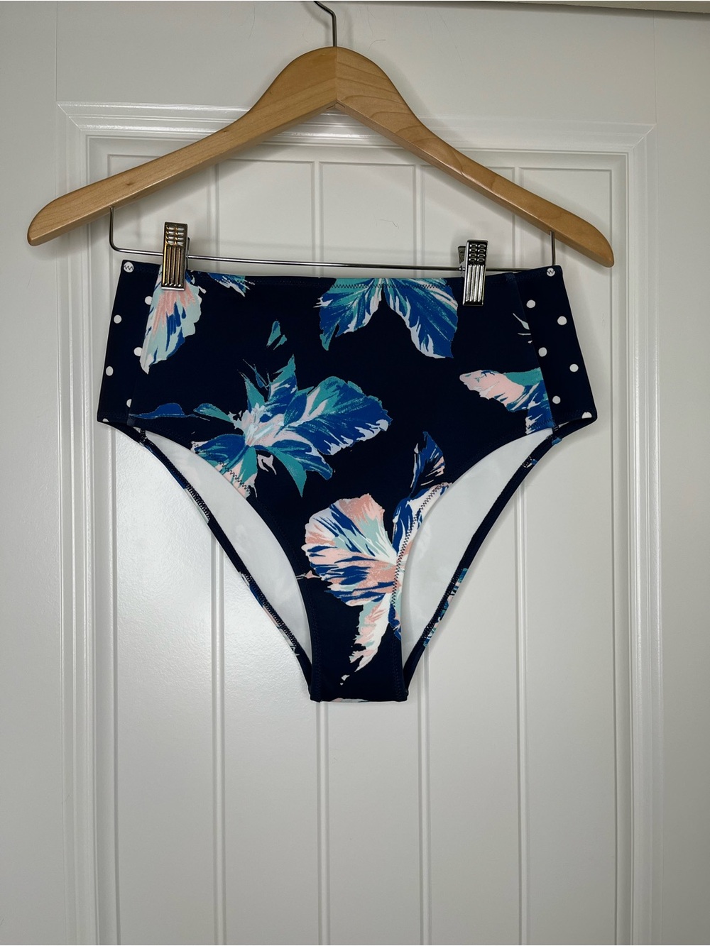 Carve Designs Swim Bottoms Womens Size Small High Waisted Tropical Polka Dot